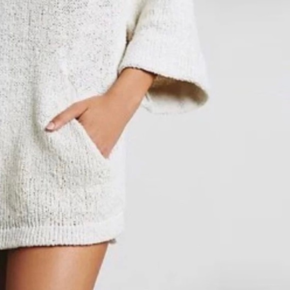 Free People | You Found Me knit tunic sweater, Ivory Cream - Picture 6 of 12